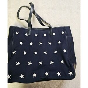 Amanda Smith Blue With White Stars Shoulder Tote Bag